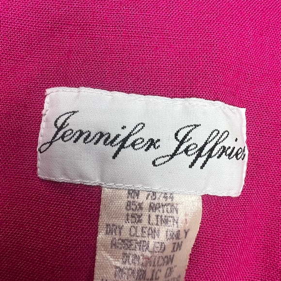 Jennifer Jeffries Women’s Vintage Fuchsia Button Up Short Sleeve Long Dress 10 - Picture 5 of 12
